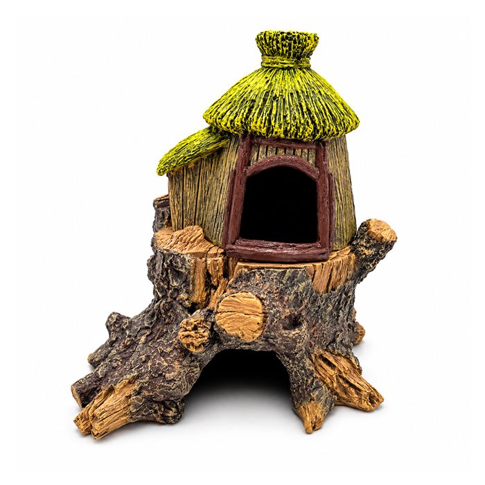 Old Tree Hut Aquarium Ornament