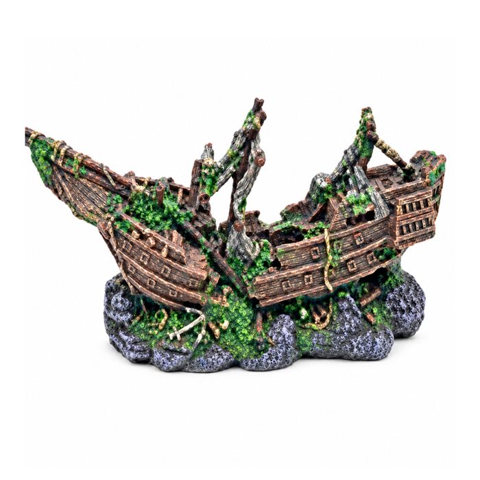 Sunken Pirate Ship Aquarium Ornament